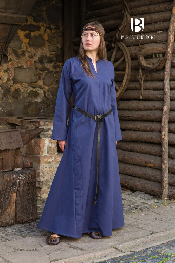 Rus-Kleid "Marzena" in Dunkelblau – Elegantes Gewand inspiriert von der Kiewer Rus
