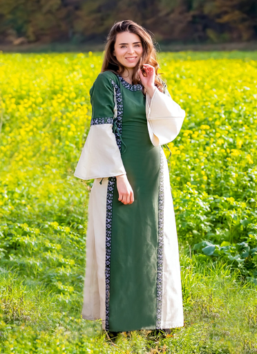 Mittelalterkleid „Sophie“ – Zeitlose Eleganz in Grün und Natur