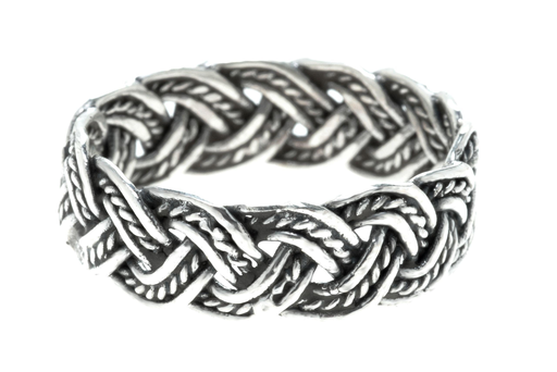 Wikinger Flecht-Ring "Davin" aus 925er Sterlingsilber – Handgefertigter Ring mit Zopfmuster