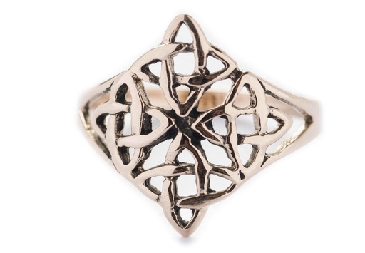 Keltischer Knoten-Ring "Taina" aus Bronze – Handgefertigter Ring mit 16 mm breitem Knotenmuster