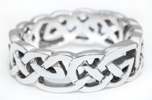 Keltischer Freundschaftsring "Fiona" aus 925er Sterlingsilber – 6 mm breiter Ring mit Knotenmuster
