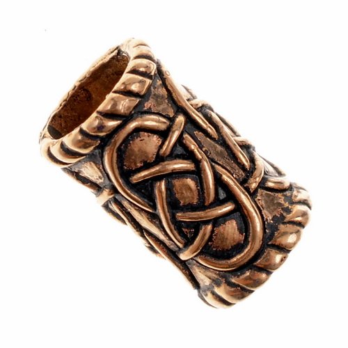 Haarperle Bartperle 'Keltisch 2''  Bronze oder Bronze versilbert Bartschmuck Schmuck
