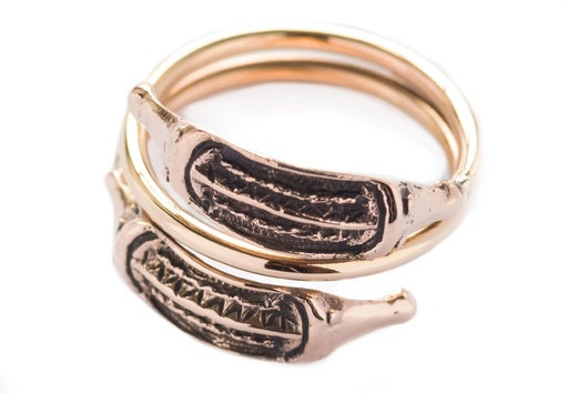 [rb563] Wikinger Ring WALBURGA aus Bronze – Mystischer Drachenschmuck inspiriert von einem historischen Wikingerfund