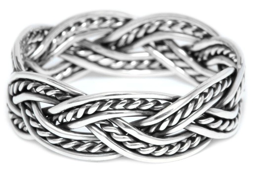 [r357-2] Ring Thorngad aus Silber 925 – Schmaler Wikinger Zopfring 6 mm Bandring