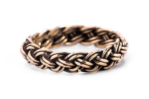 [rb587] Wikinger-Ring "Laird" aus Bronze – Geflochtenes Schmuckstück für Reenactment & LARP 5 mm