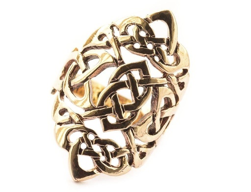 [rb13] Langer Celtic Ring RIGANI aus Bronze – 2,1 cm Keltischer Knotenring inspiriert von der Göttin Rigani