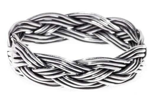 [r420] ZAERA Ring aus Silber – Wikinger Flechtring Damenring 5 mm breit