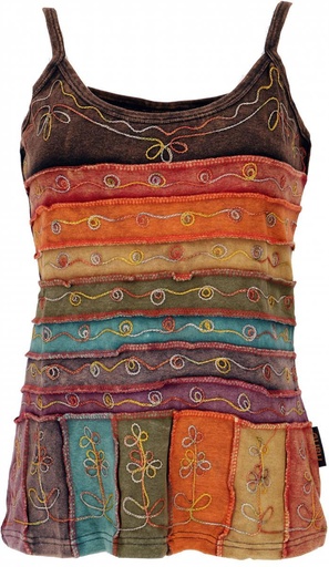 Stonewash Goa Top Regenbogen 2 - Nepal Boho Chic