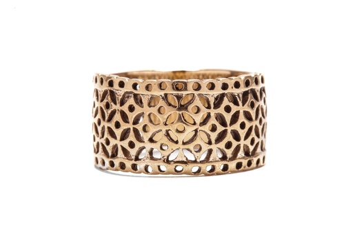 [rb666] Ring "Svenja" aus Bronze – Byzantinischer Mittelalter-Ring mit Netzmuster 1,2 cm