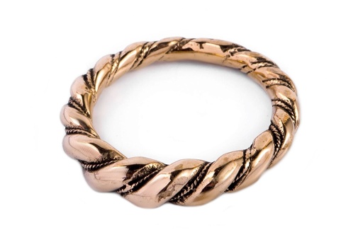 [rb585] Wikinger-Ring "Llyr" aus Bronze – Gedrehter Reenactment-Ring für Mittelalter & LARP 5 mm