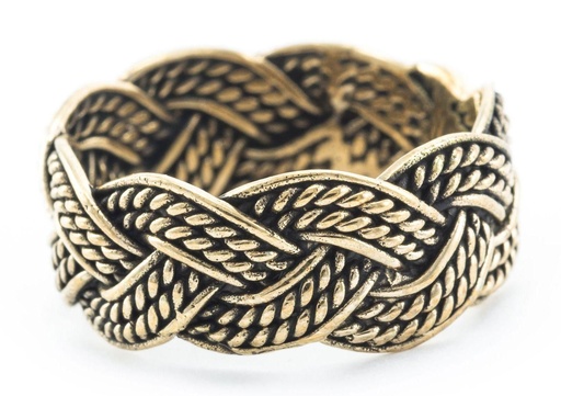 [rb561] Wikinger Ring THORN aus Bronze – 9 mm Freundschaftsring mit traditionellem Zopfmuster