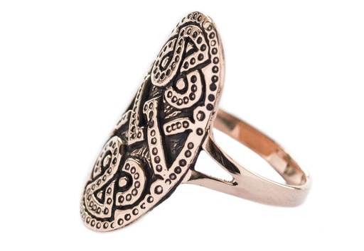 [rb569] WINDALF Wikingerring DAGRON aus Bronze – Runenring mit Dagaz-Symbol, inspiriert von einem historischen Fund