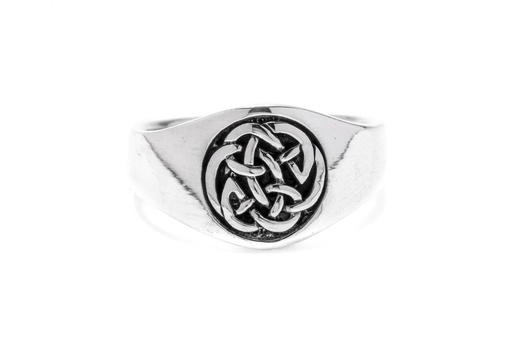 [r193] NUADA Ring aus Silber – Keltischer Siegelring mit Knotenmuster 11 mm breit