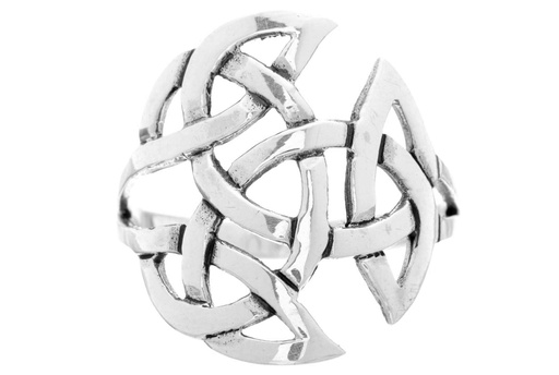 [r380] ROWEN Ring aus Silber – Keltischer Glücksring mit Spiralmuster 2 cm breit