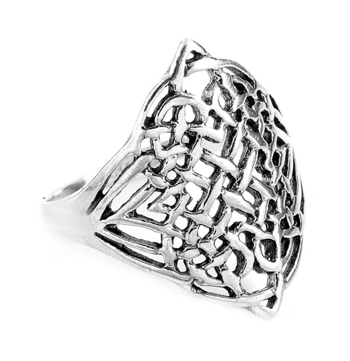 [r365] MIRA Ring aus Silber – Keltischer Damenring mit Flechtmuster 2 cm