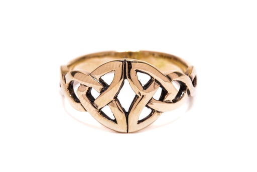 [rb514] Irischer Damenring NARIYA aus Bronze – 9 mm Freundschaftsring mit keltischen Herzen
