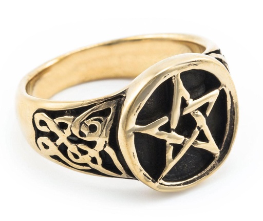 [rb532] Àsvar Bronze Ring im keltischen Stil - Schmuck Accessoire für Historische Gewandungen, Reenactment und Liverollenspiel