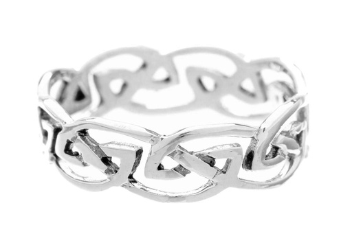[R57-2] Schmuck Ring Tuatha 6 mm – Silber 925 – Keltischer Damenring mit Knotenmuster