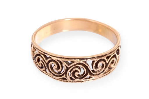 [rb577] Keltischer Ring "Newgrange" aus Bronze – Spiralmuster inspiriert von irischen Kultstätten 6 mm 