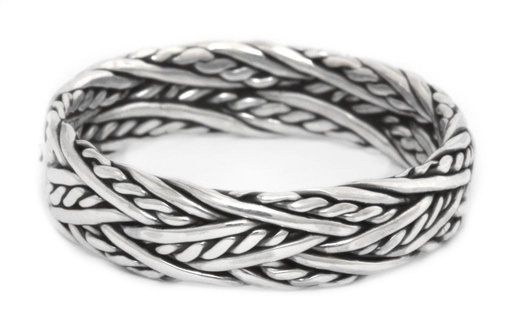 [r346-2] Ring Aron aus Silber 925 – Wikinger Bandring 5 mm geflochten