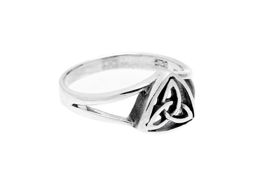 [r366] TALIESIN Ring aus Silber – Keltischer Damenring mit Knotenmuster 8 mm breit