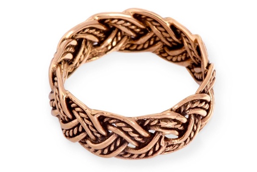 [rb559] Wikinger Ring ALDAVIN aus Bronze – 7 mm Unendlichkeits-Knoten als Partner- und Freundschaftsring