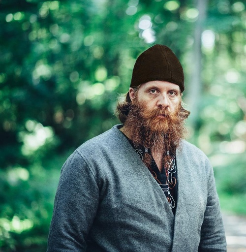 Wikingerkappe "Ari" Wolle dunkelbraun - Wikinger Mittelalter Larp Reenactment