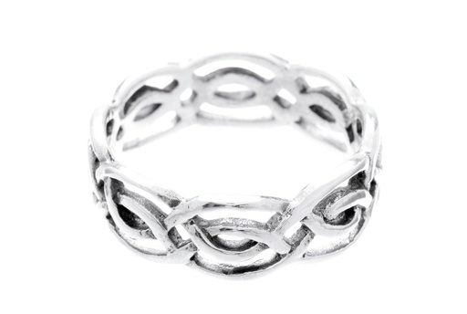 [r43] LIAN Ring aus Silber – Keltischer Knotenmuster Ring 7 mm breit