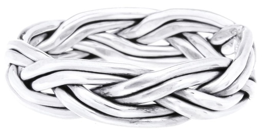 [r371] Ring Northri aus Silber 925 – Wikinger-Flechtband Herrenring 5 mm handgeflochten