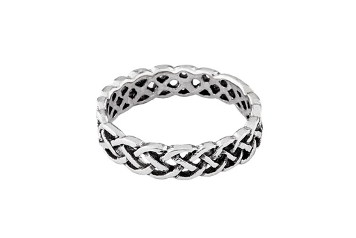 [r97] Schmaler Damenring RIANA aus 925 Silber – 4 mm feines keltisches Knotenmuster