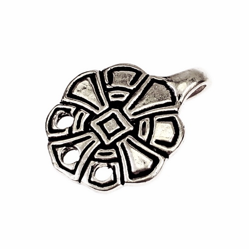 [06 LWH Kreuz.ma.br] Wadenwickel-Haken mit Kreuz Paar - Bronze Anhänger Replik