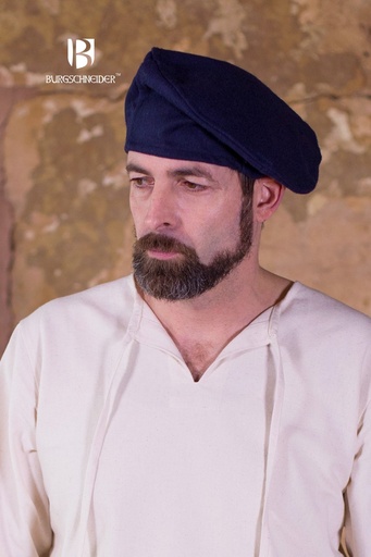 Barett Harald Wolle Blau  -  Mittelalterliches vom Burgschneider