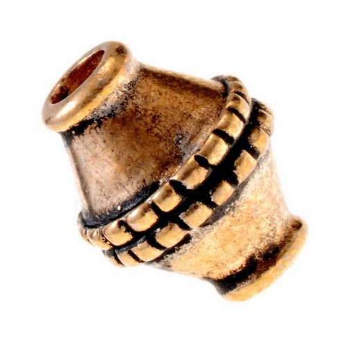 [07 PER 02-si] Wikinger Perle Nr. P2 -  Granulationstechnik Bronze oder Bronze versilbert