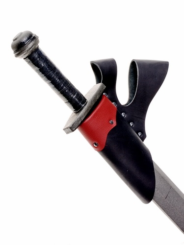 [04 SHLA-2] Larp Schwerthalter doppelt Leder - Accessoire für Larp & Mittelalter